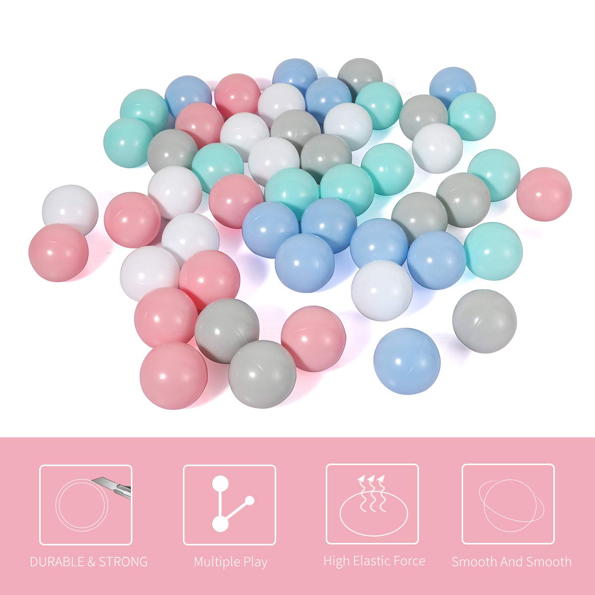 LANGXUN 2.2-inch diameter balls enable safe grasp for babies and toddlers