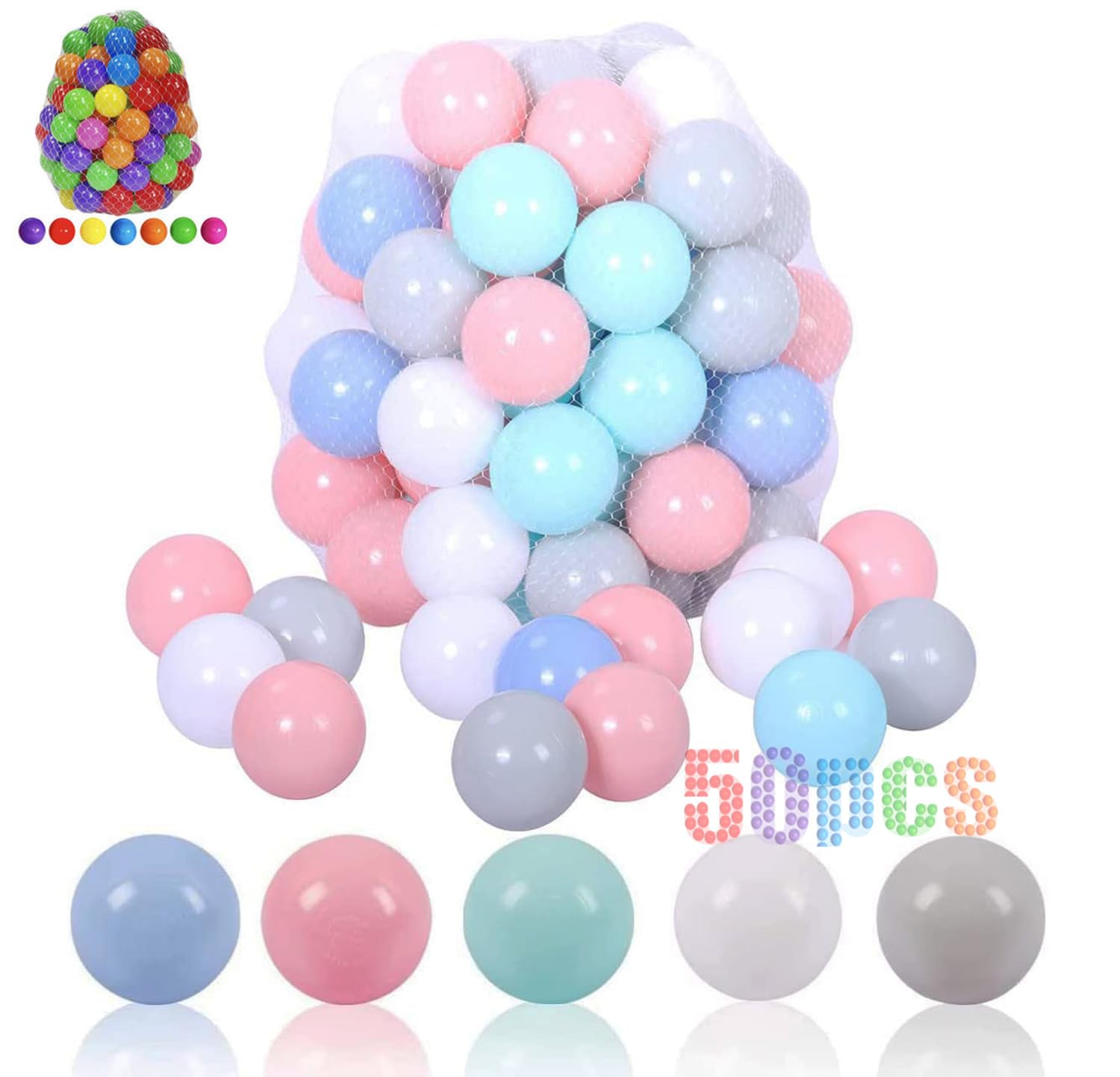 LANGXUN ball pit balls in five macarons colors ready for play and easy cleanup