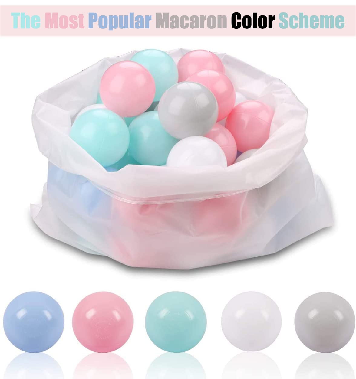LANGXUN ball pit balls close-up shows durable, non-toxic PE material ideal for kids