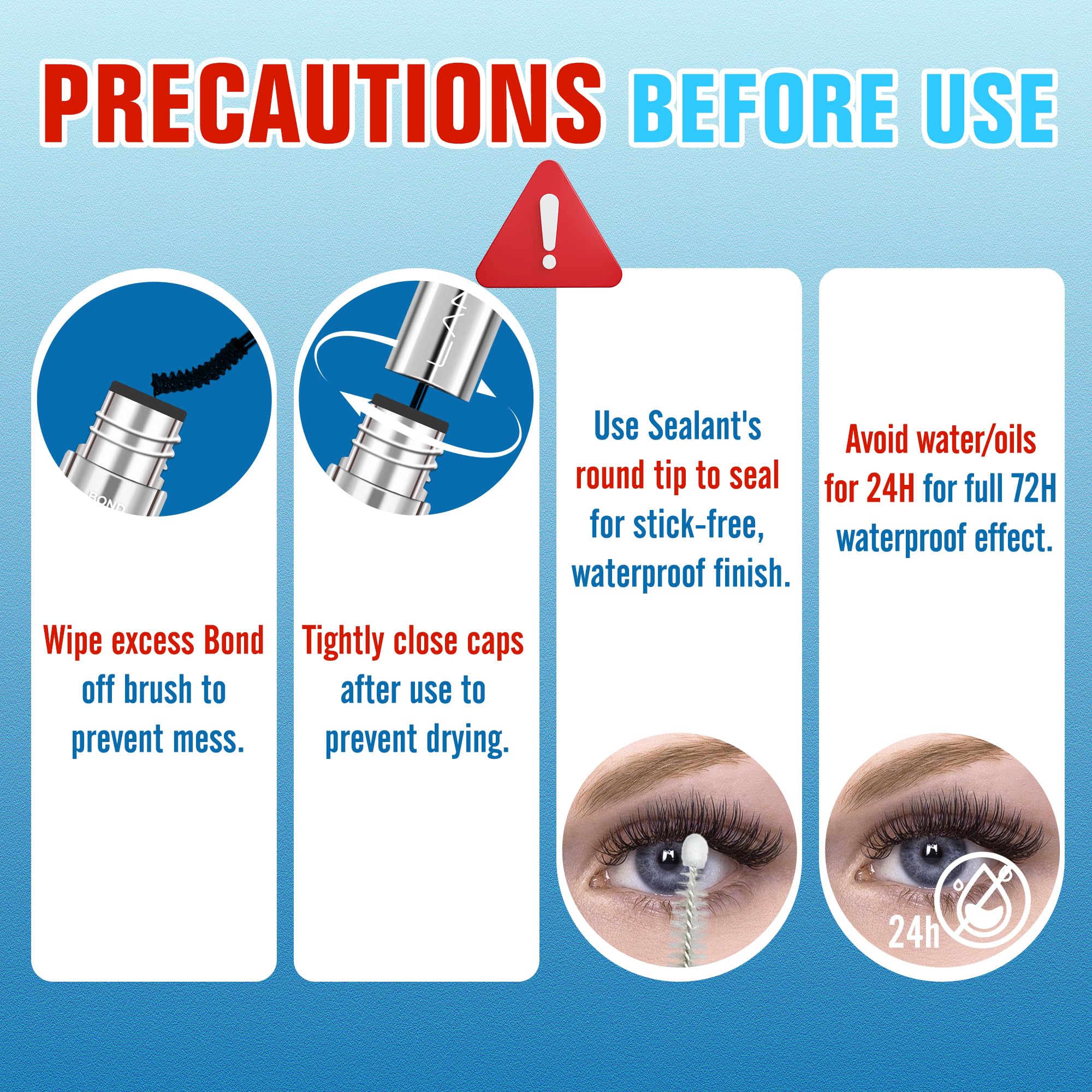 LANKIZ latex-free formula label communicates safer adhesion for sensitive eyes.