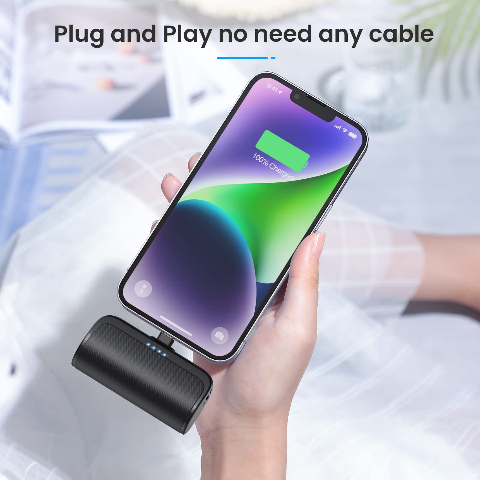LanLuk 5200mAh iPhone compatibility scene for daily charging on the go