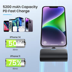 LanLuk portable charger USB-C port and cable ready for quick iPhone charging