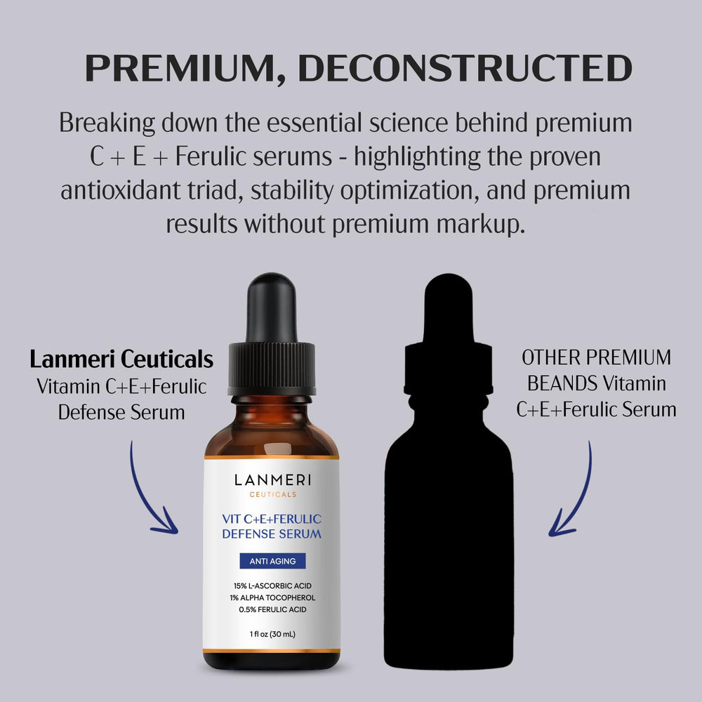 Lanmeri Ceuticals ferulic acid combination reinforces antioxidant defense and stabilization.