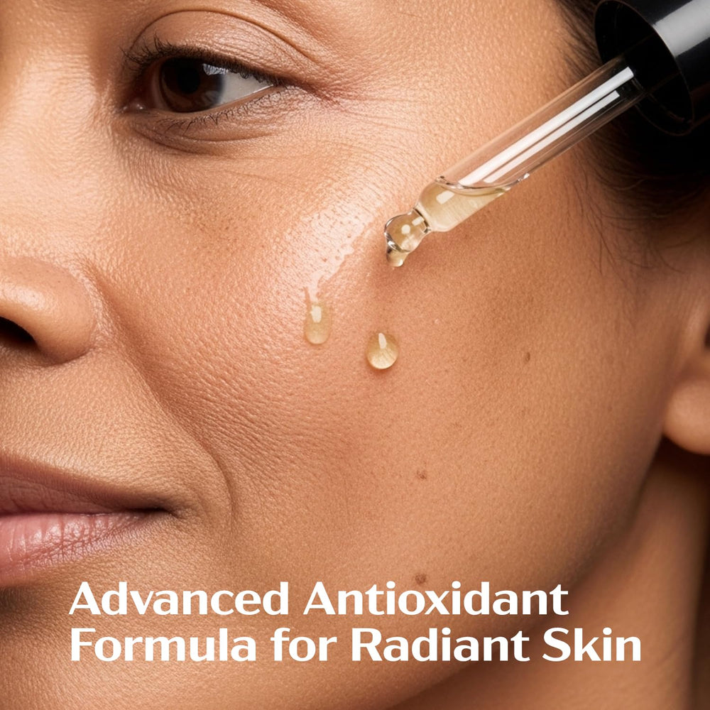 Lanmeri Ceuticals serum swirl texture highlights lightweight, fast-absorbing formula for daily use.