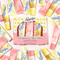 Lanolips 101 Raspberry Shortcake Mini Trio offers fruity hydration for dry lips.