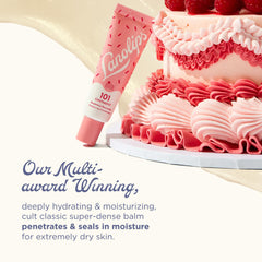 Lanolips 101 Ointment Raspberry Shortcake texture on creamy formula