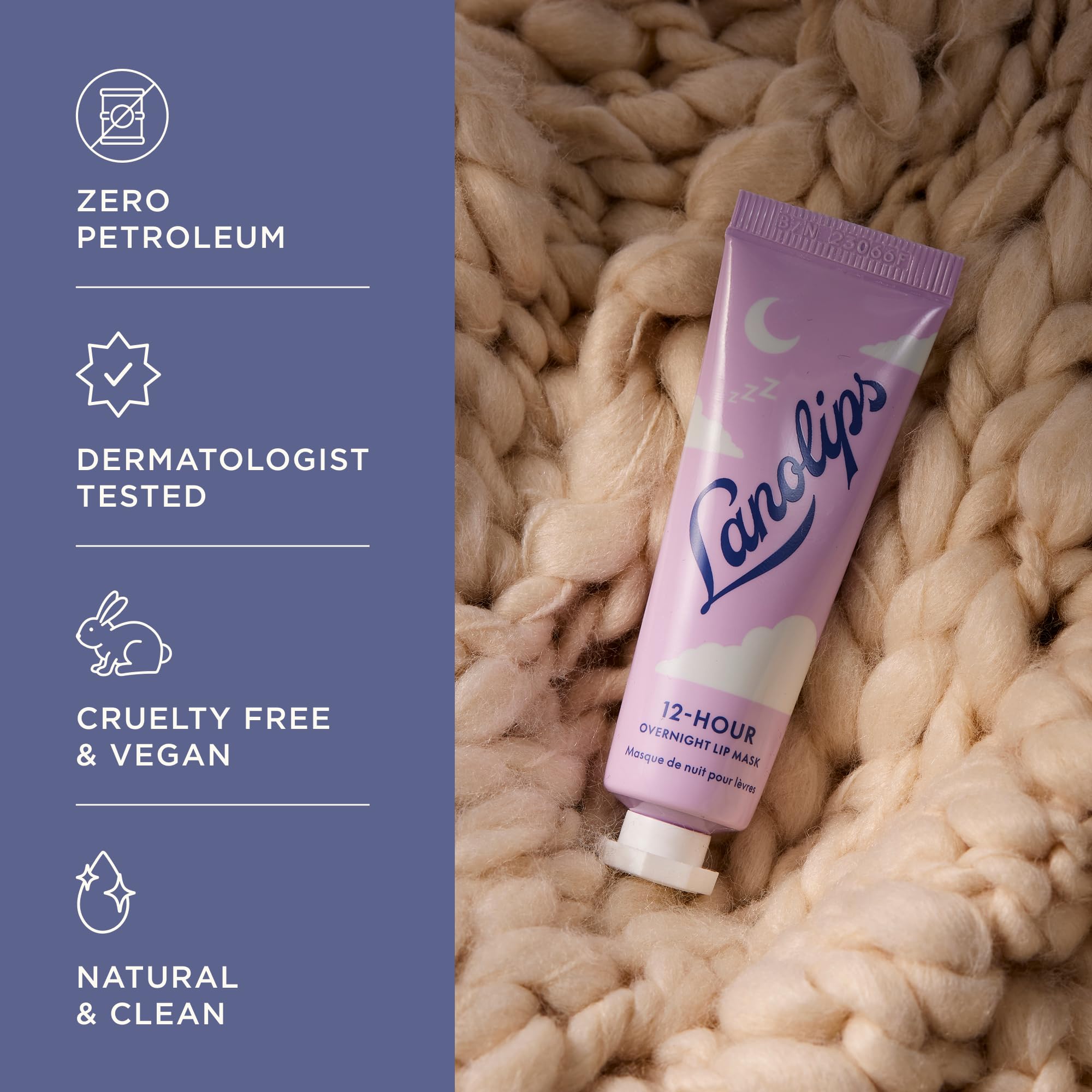 Lanolips after-use improvement shows softer, smoother lips