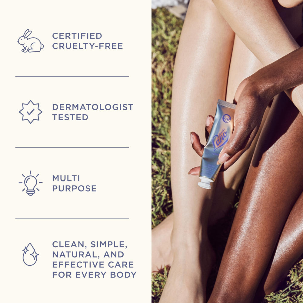Lanolips Golden Dry Skin Salve for lips provides relief from cracking.
