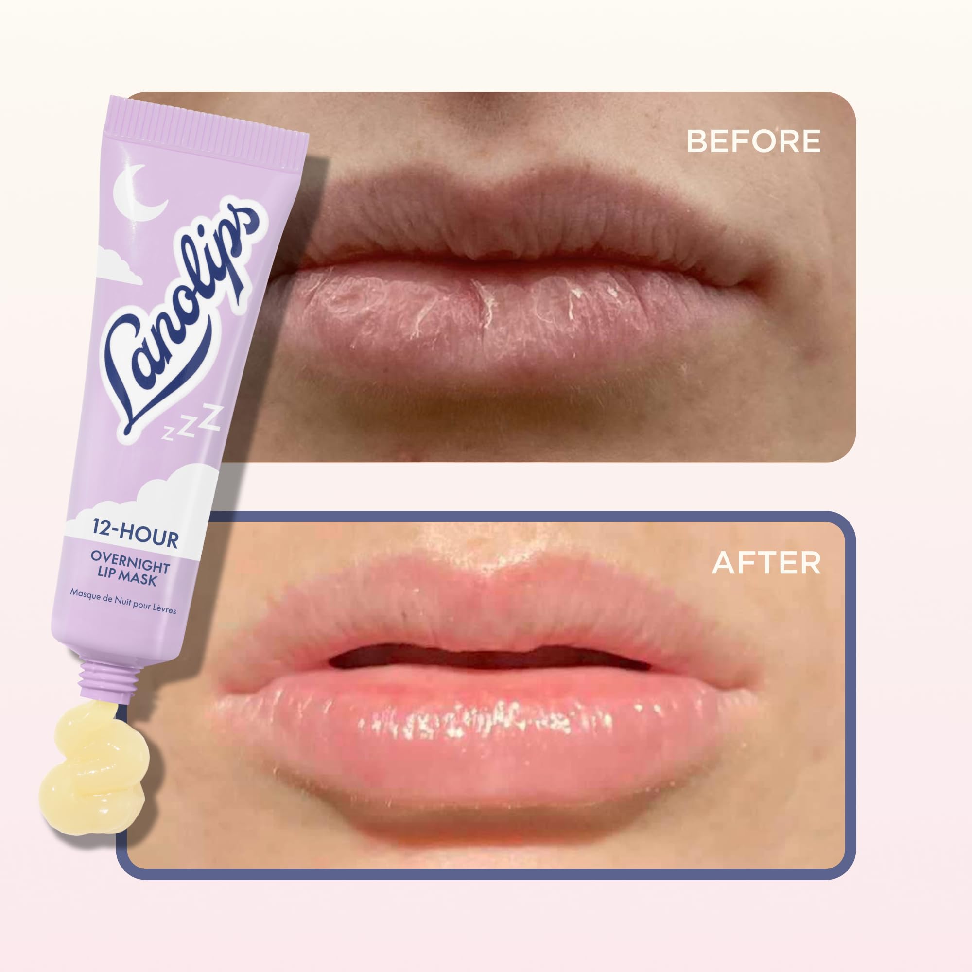 Lanolips non-slip formula keeps lips hydrated without rubbing off overnight