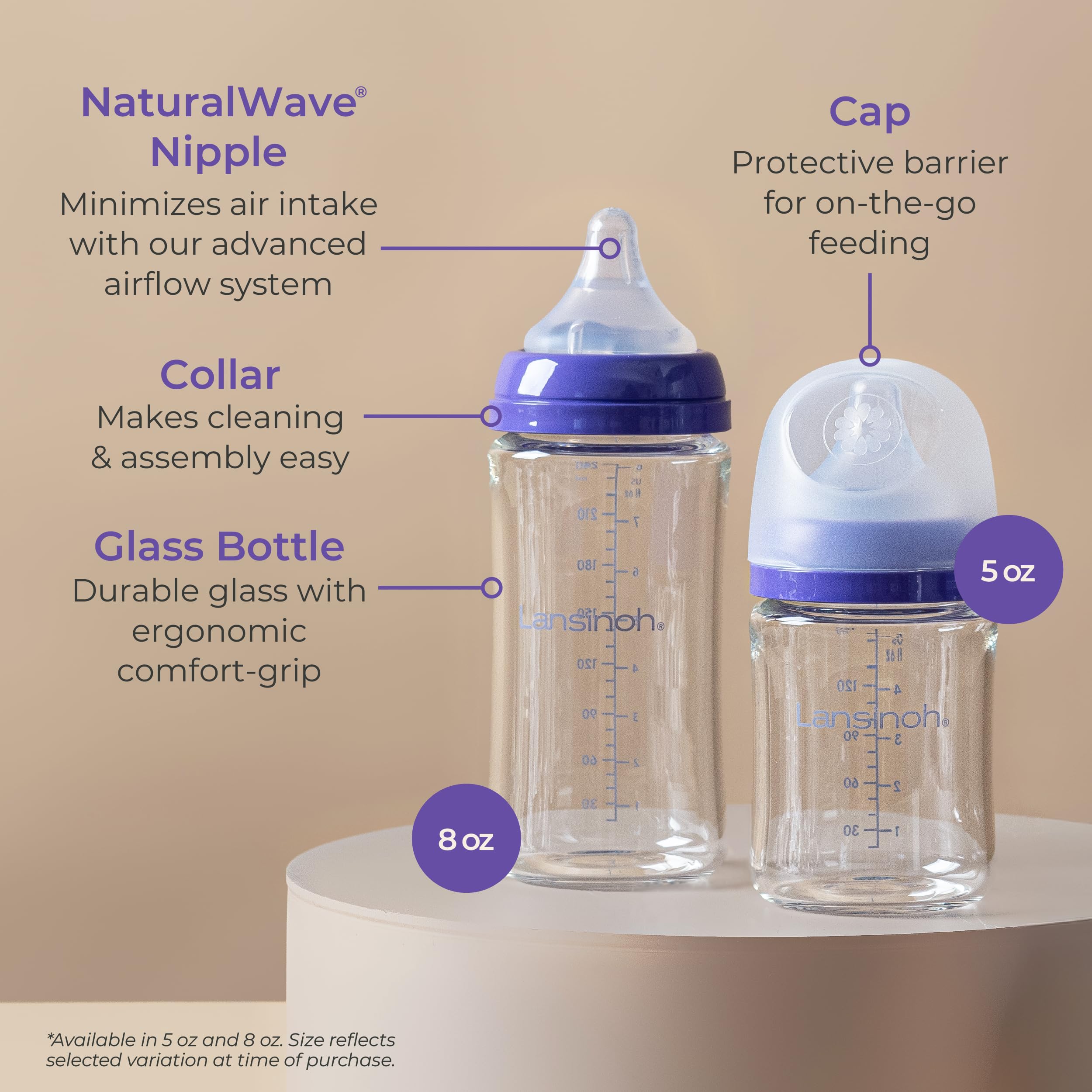 Lansinoh bottle parts are easy to clean and assemble.