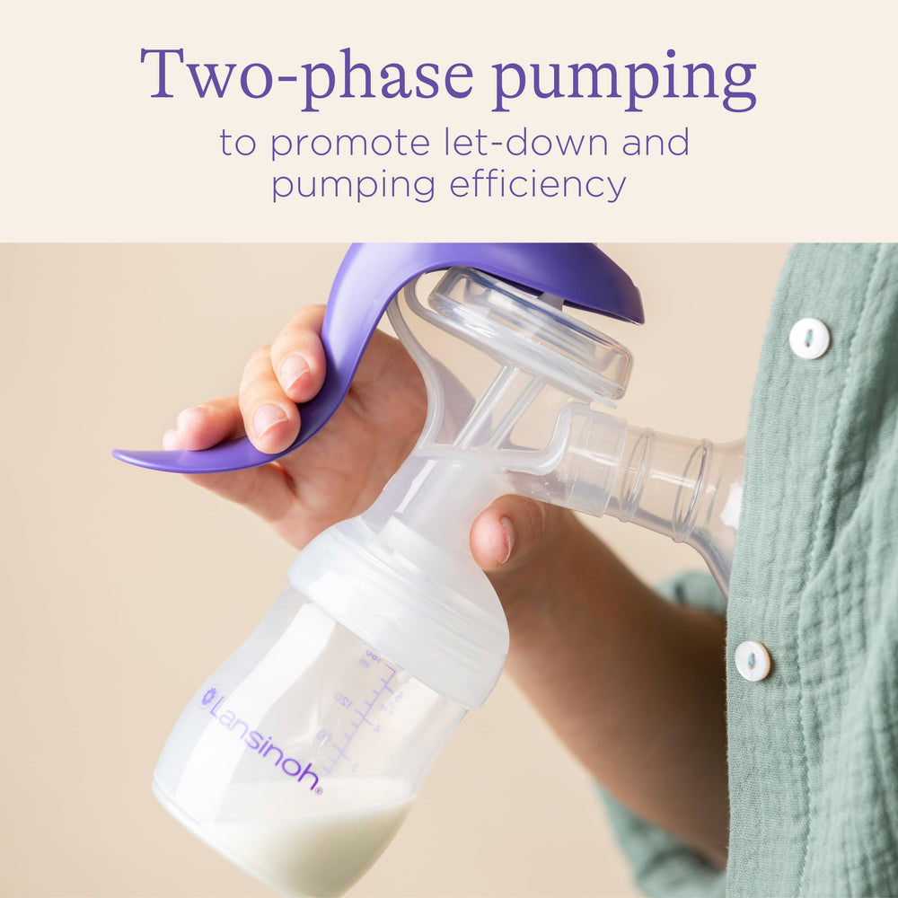 Lansinoh pump showing two-phase pumping mode for efficient expression