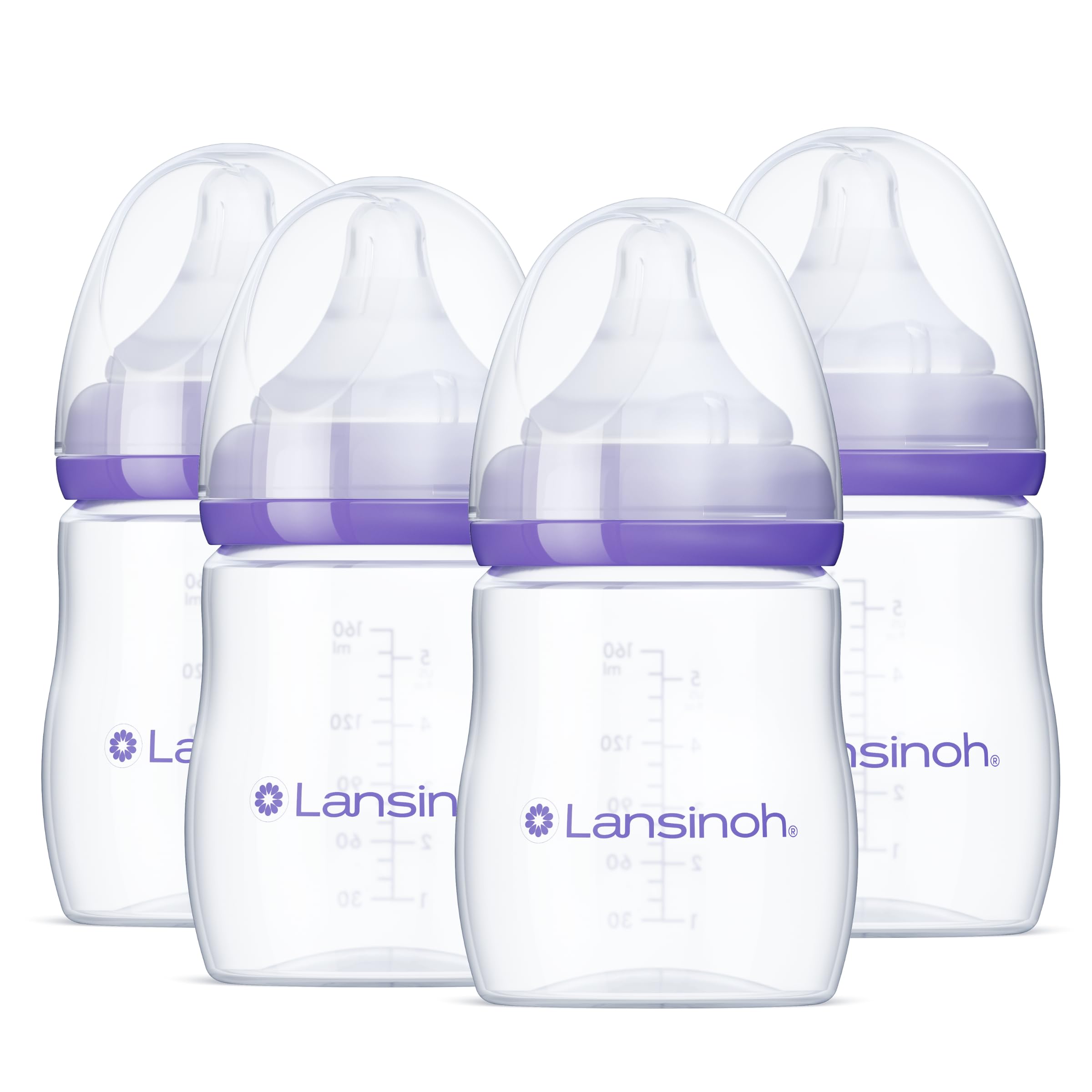 Lansinoh NaturalWave nipple close-up showing secure latch for comfortable feeding.