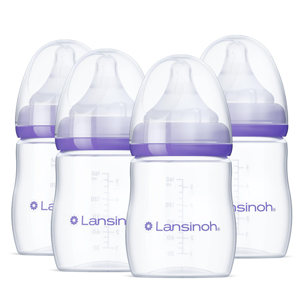 Lansinoh NaturalWave nipple close-up showing secure latch for comfortable feeding.