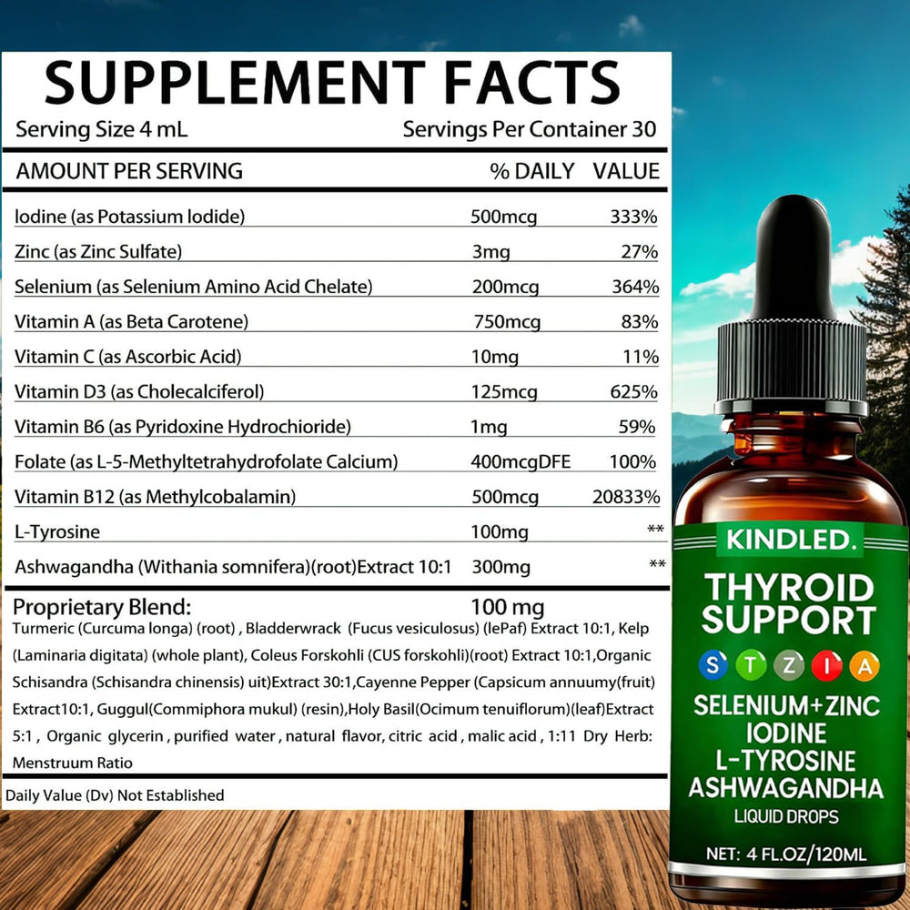 LANZF Kindled Thyroid Support Drops dropper releases liquid for easy water addition.