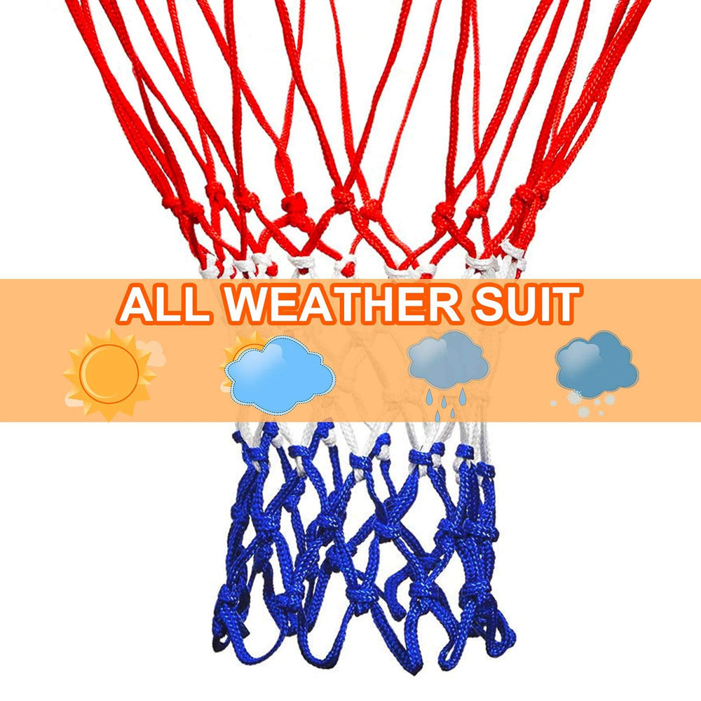 LAO XUE basketball net in rain demonstrates weatherproof performance for outdoor play.