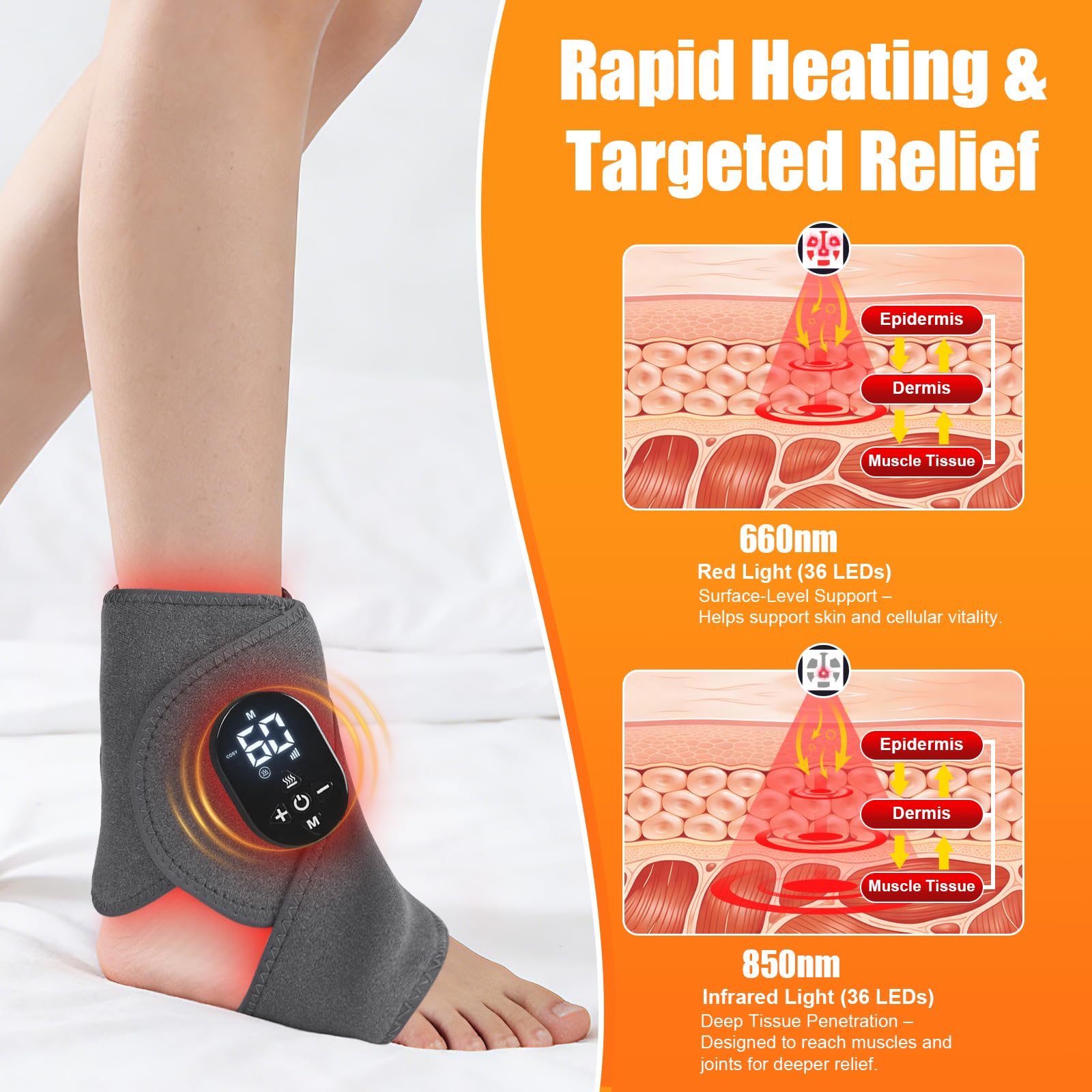Laokiiy heat therapy with three temperature settings for targeted warmth