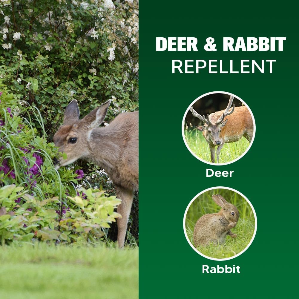 LAQDECDV deer repellent bag hanging on a fence to deter browsing