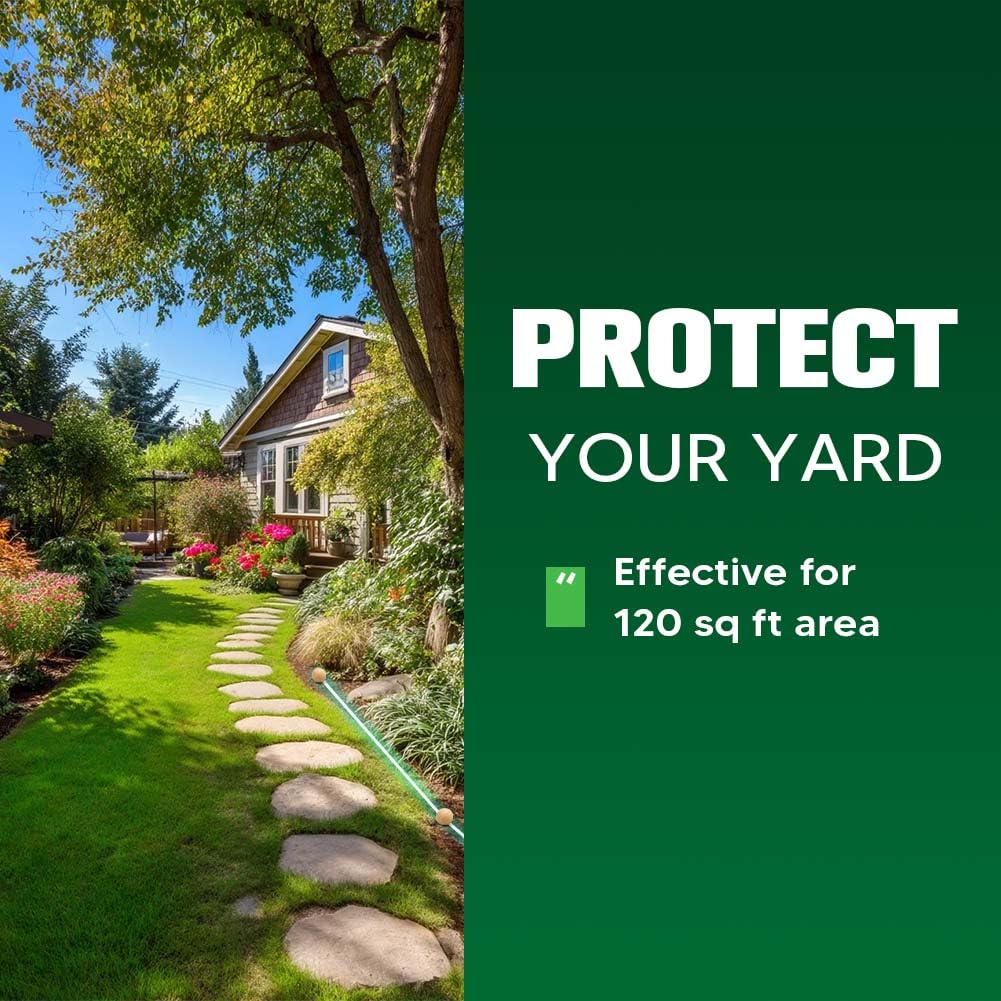 LAQDECDV bag beside a flower bed deterring deer safely