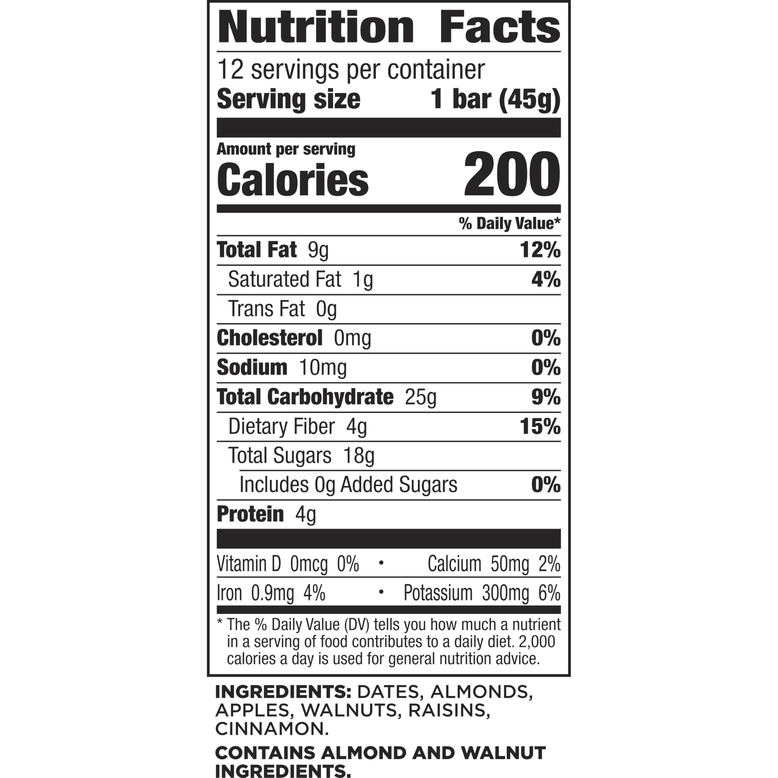 Larabar Apple Pie ingredients close-up highlights dates and nuts for energy.