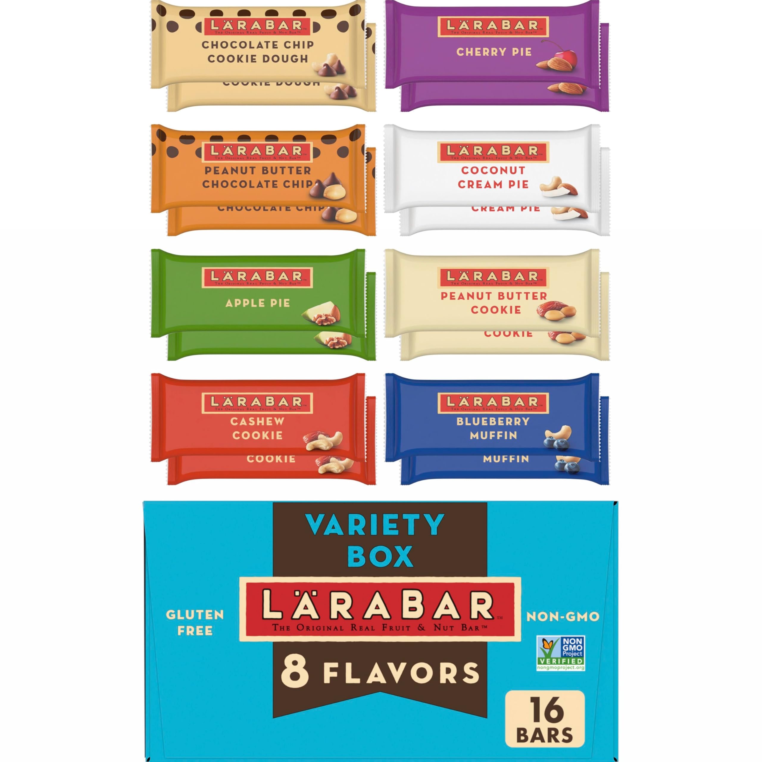 LÄRABAR Apple Pie bar shown for on-the-go energy with real fruit and nuts.
