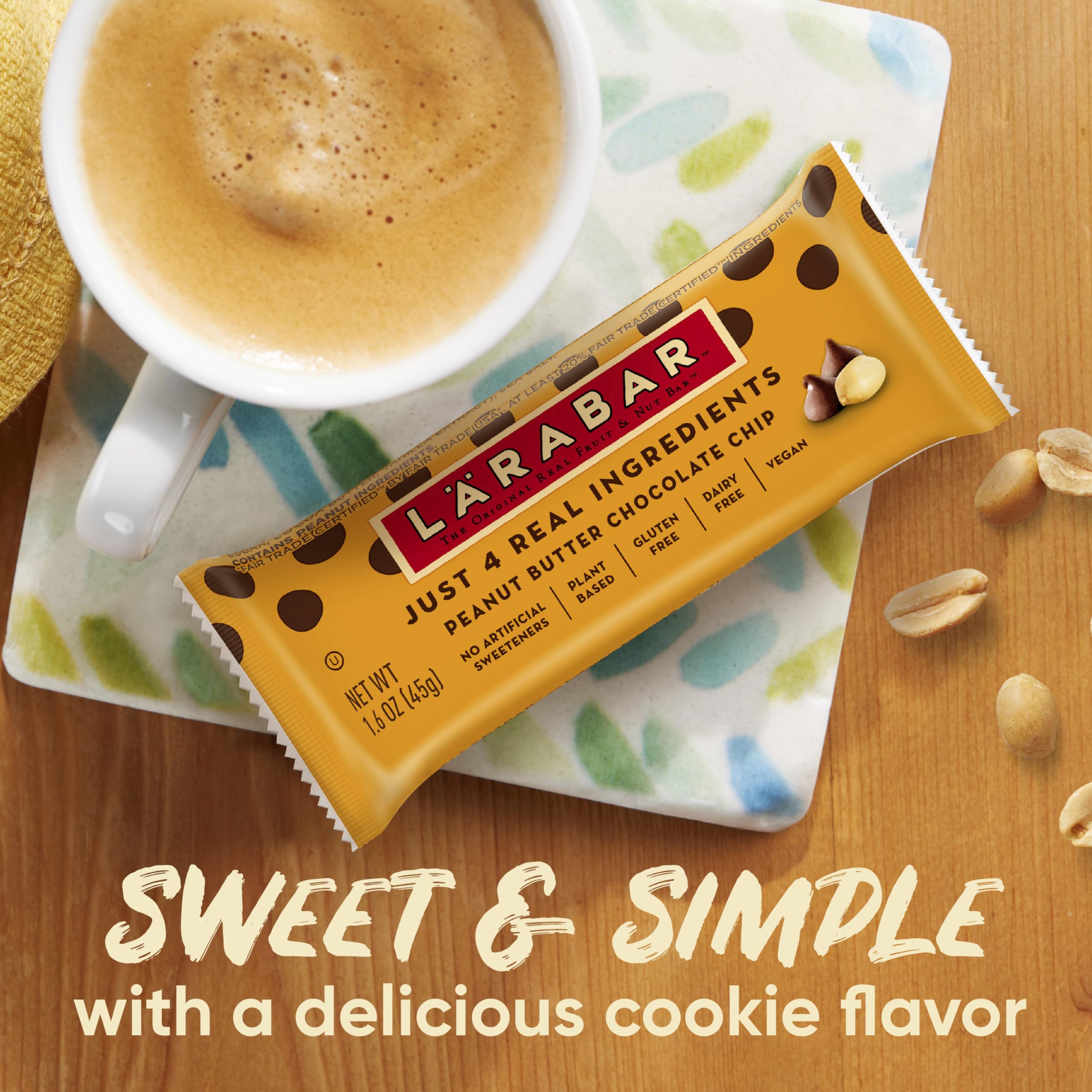 LÄRABAR bar in hand, ideal for on the go breakfasts.