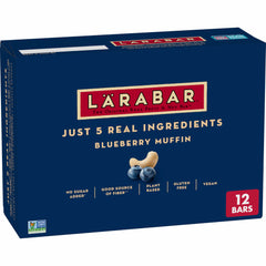 LÄRABAR Blueberry Muffin bars pack shown as a convenient grab-and-go snack