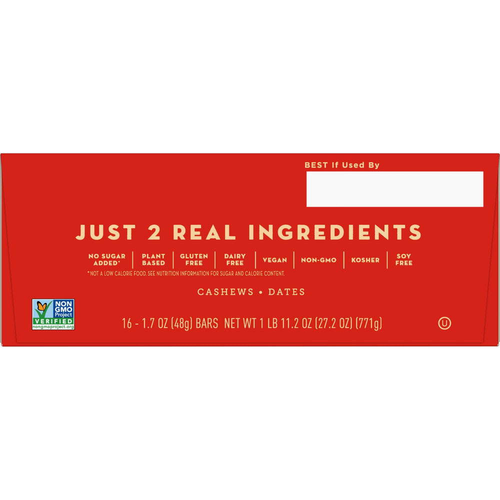Larabar Cashew Cookie bar nutrition info notes no artificial sweeteners