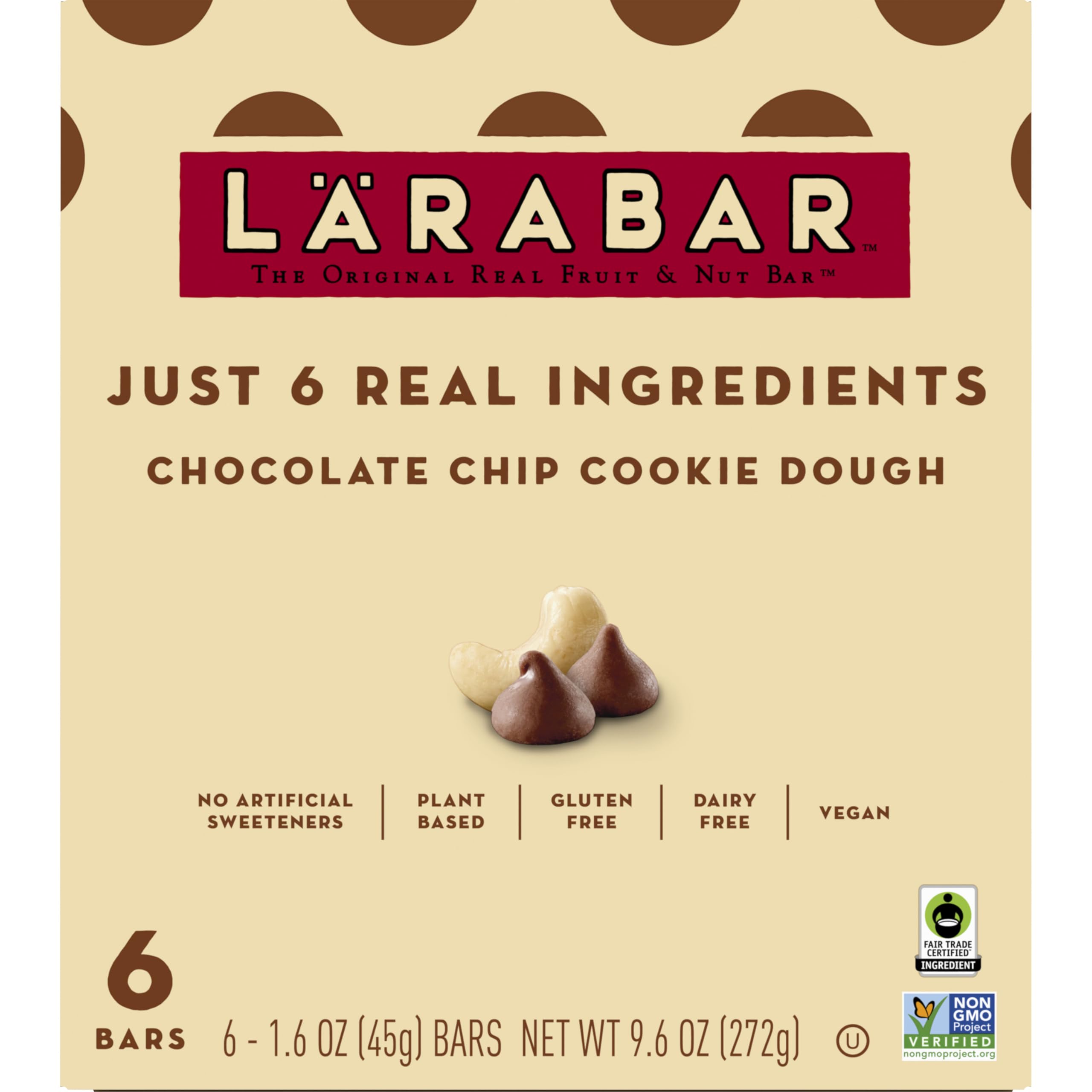 LÄRABAR Chocolate Chip Cookie Dough bar in lunchbox for convenient on-the-go snacking.