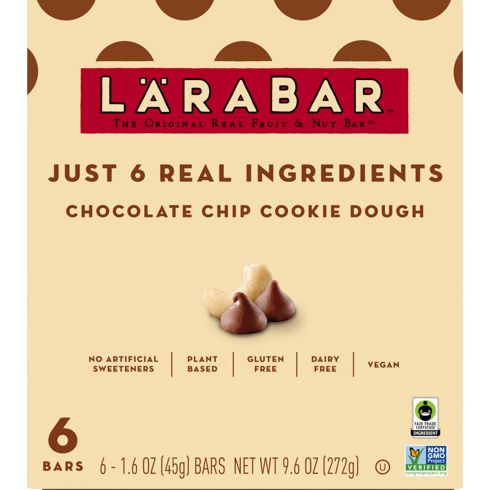 LÄRABAR Chocolate Chip Cookie Dough bar in lunchbox for convenient on-the-go snacking.