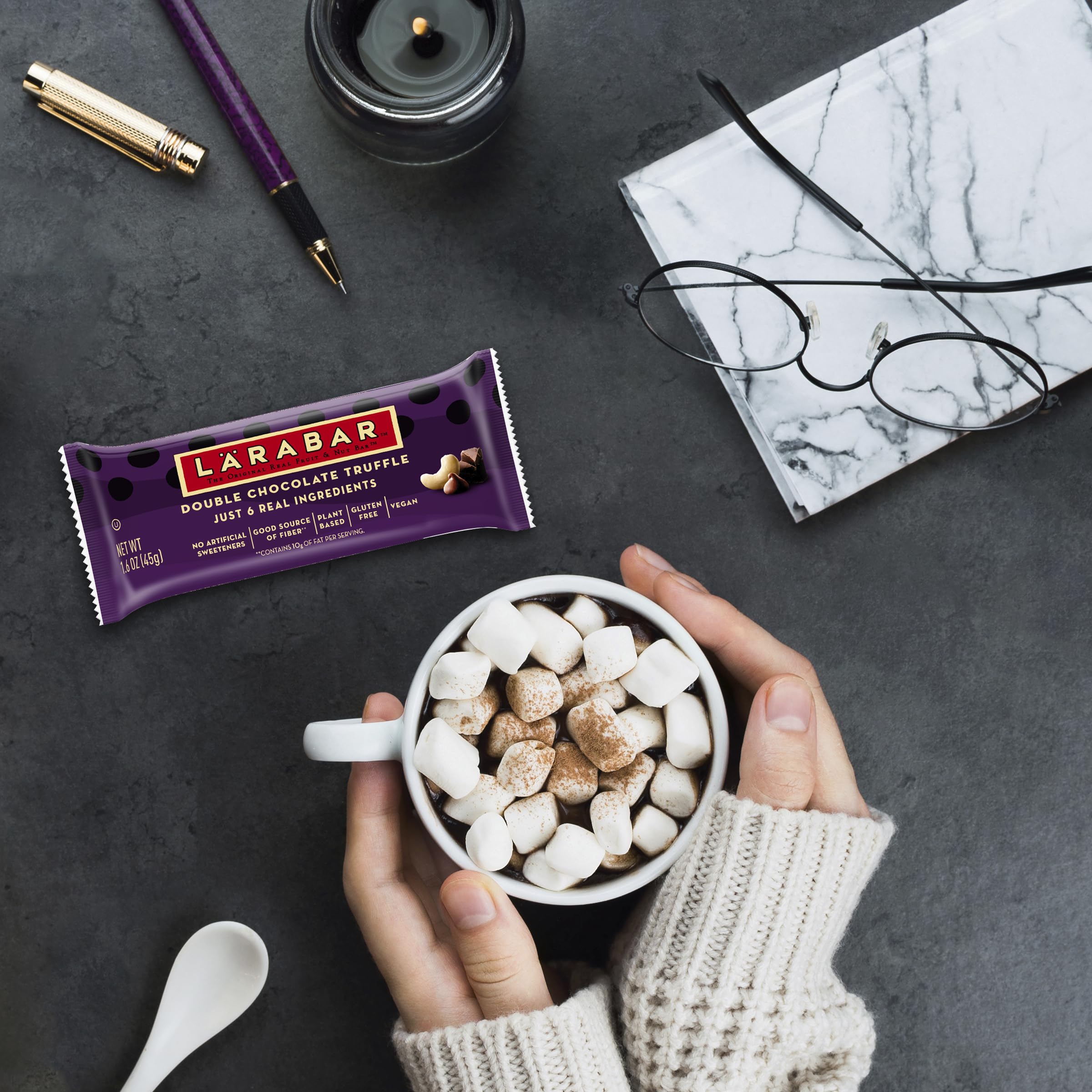LÄRABAR Double Chocolate Truffle on-the-go snack for busy days.