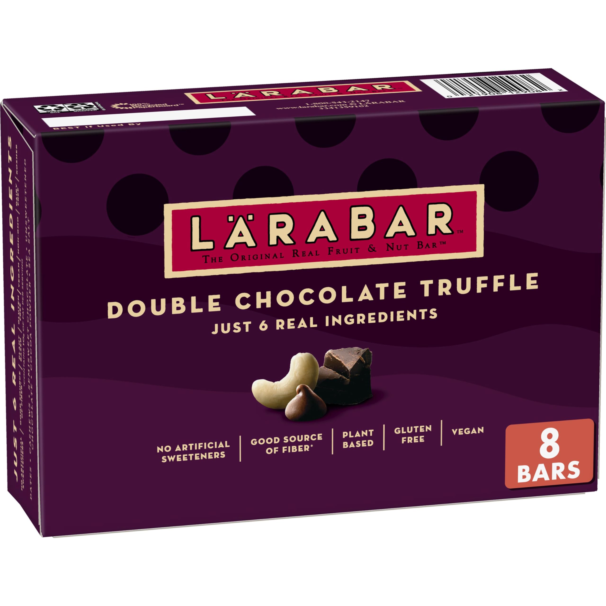 LÄRABAR Double Chocolate Truffle packaging highlights real ingredients for clean snacking.