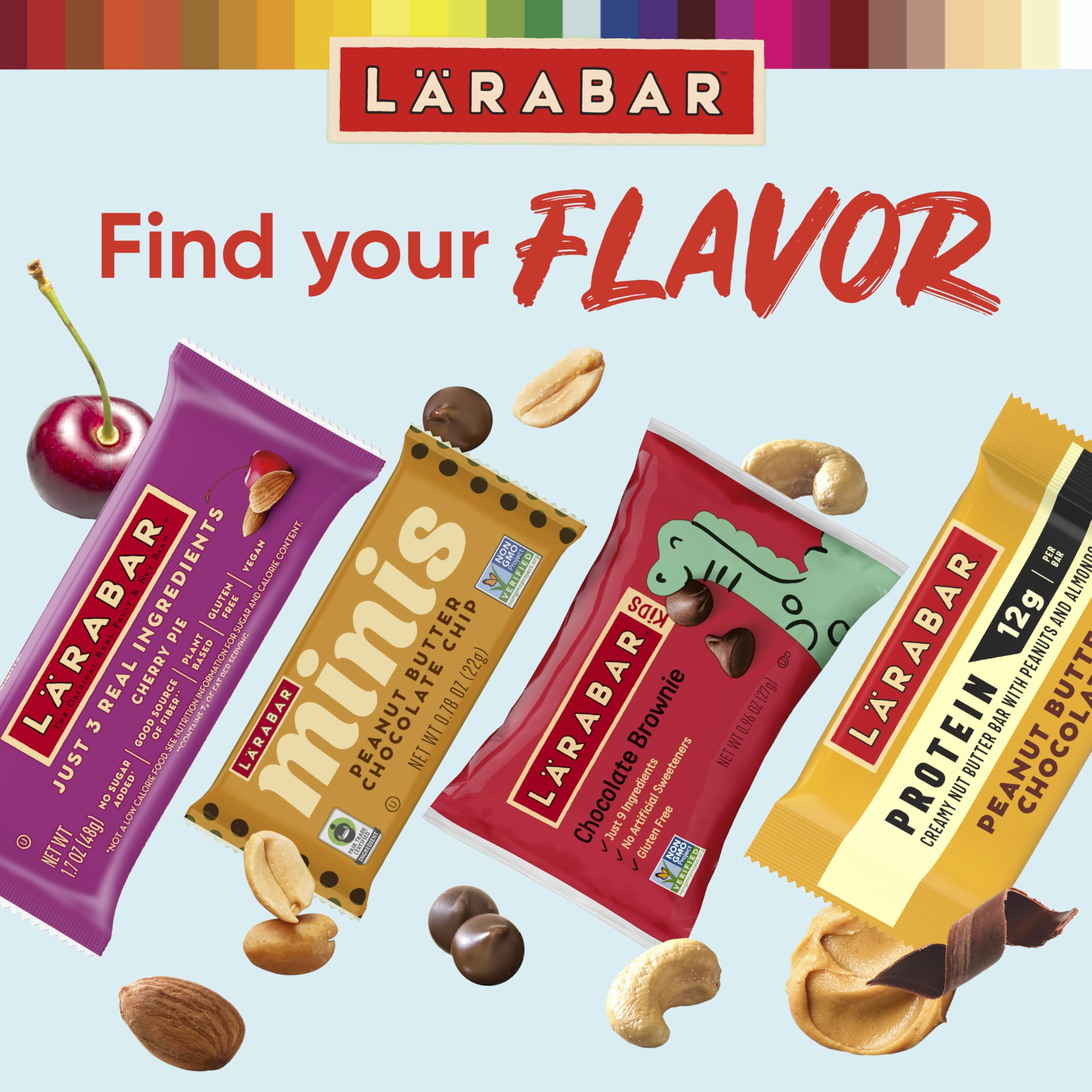 Fiber content note on LÄRABAR Blueberry Muffin bar packaging