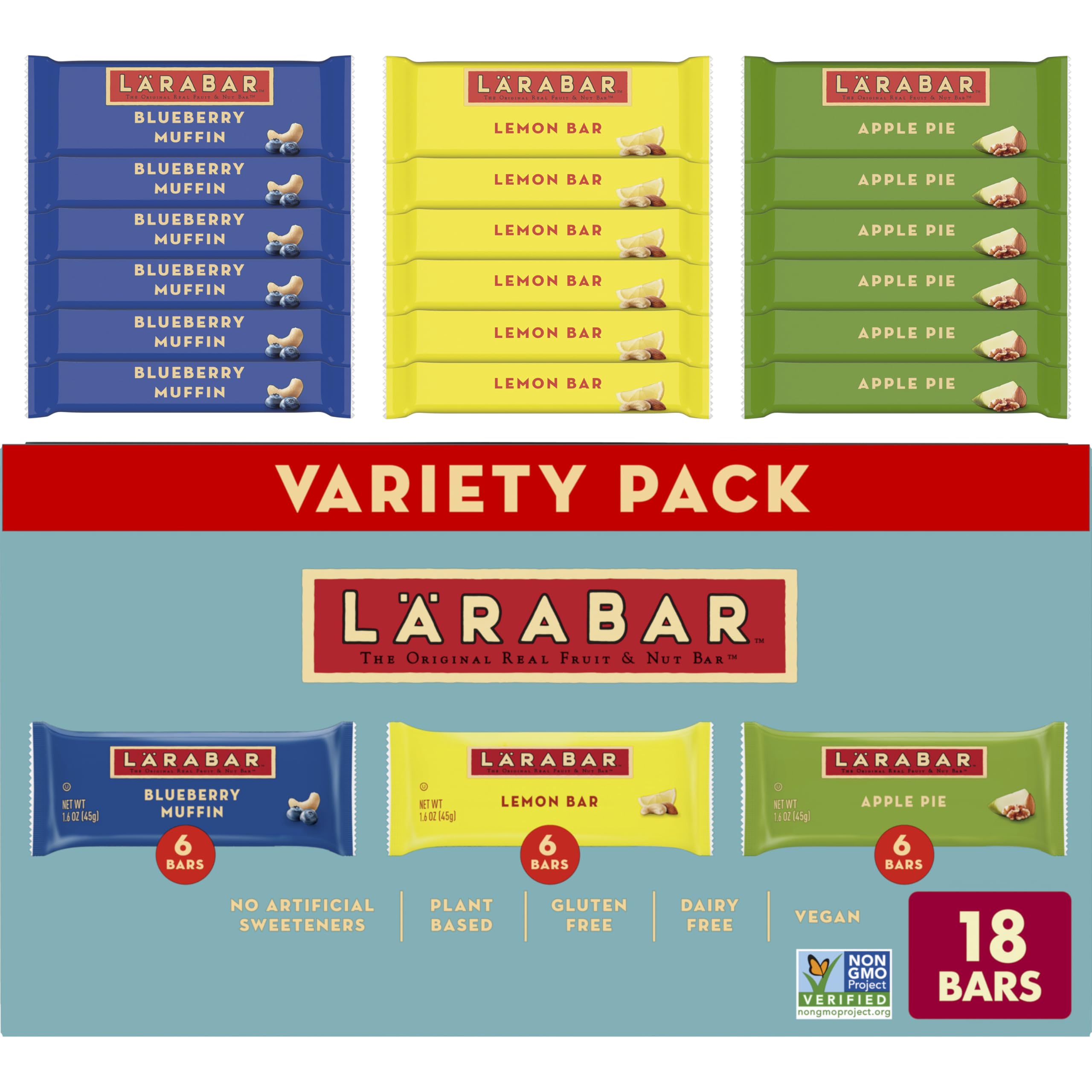 LÄRABAR Fruit Lovers Variety Box for quick, real-fruit snacking.