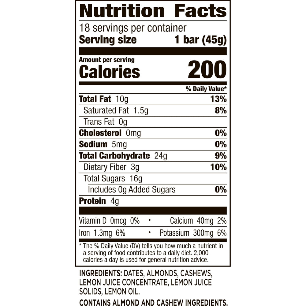 Larabar Lemon Bar chewy texture close-up highlighting real ingredients