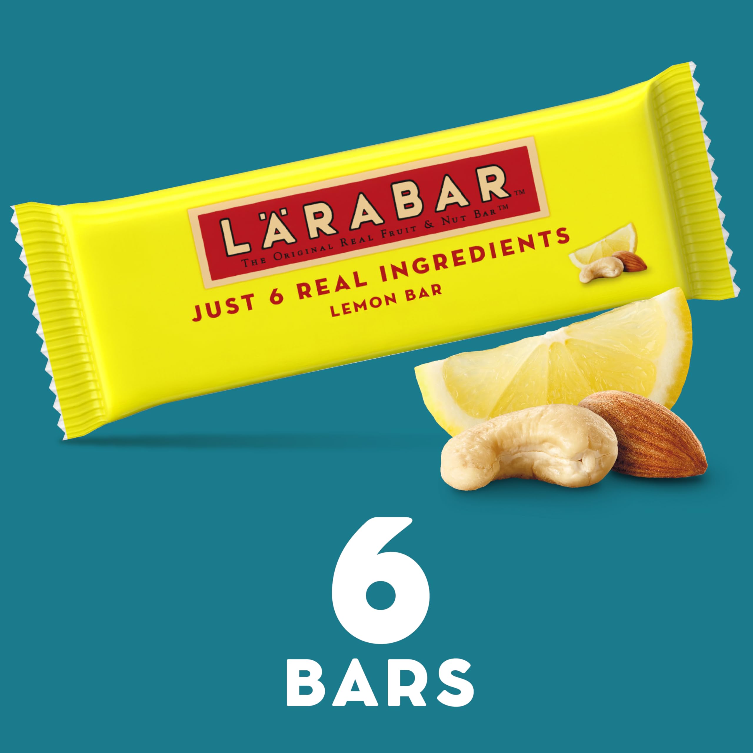 LÄRABAR Lemon Bar lemon juice concentrate close-up hints bright citrus flavor.