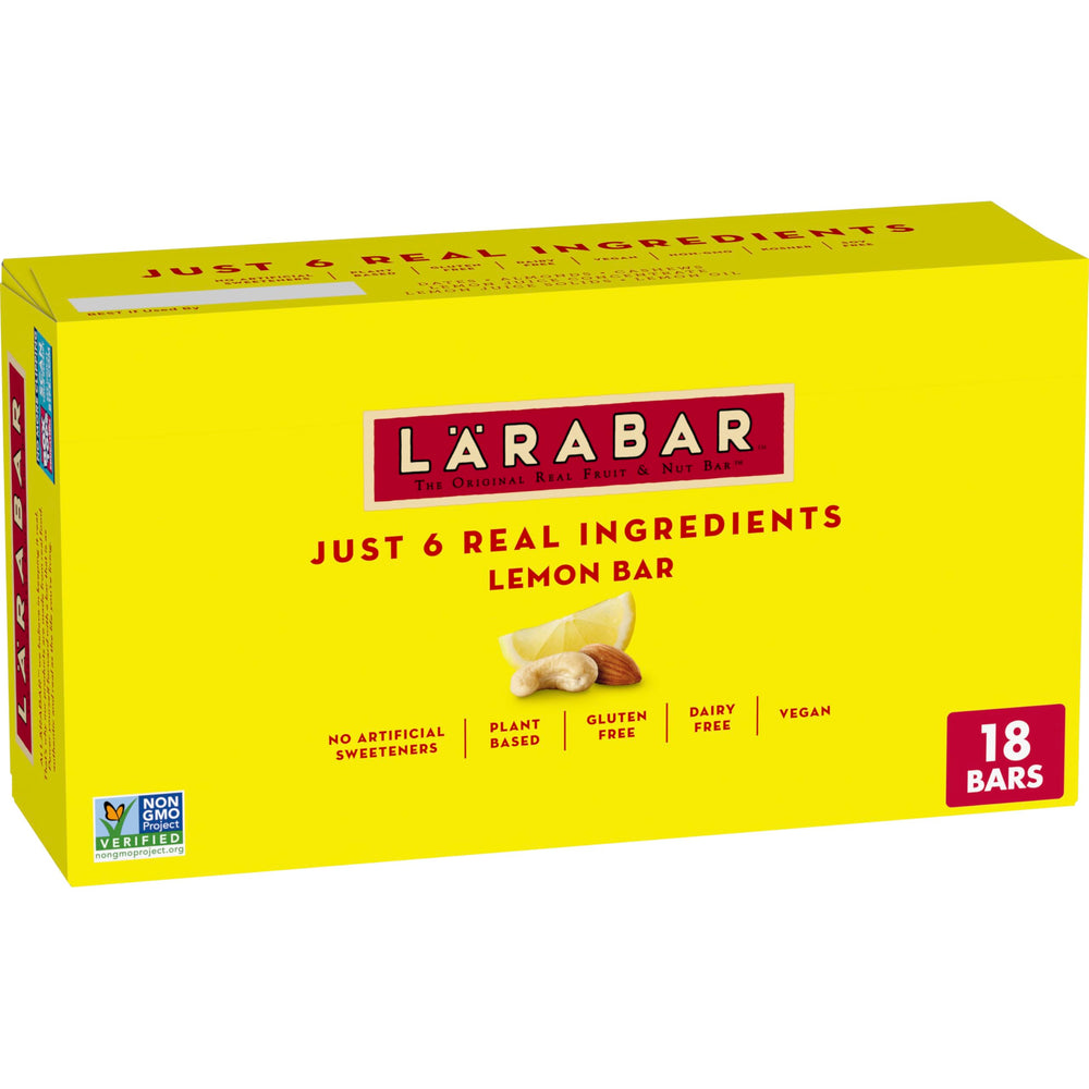 Larabar Lemon Bar packaging close-up for on-the-go snacking
