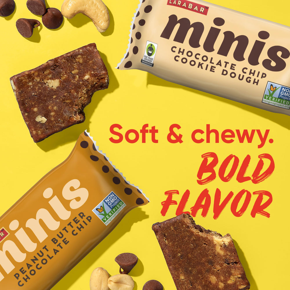 Larabar Minis fair trade chips close-up, highlighting ethical sourcing.
