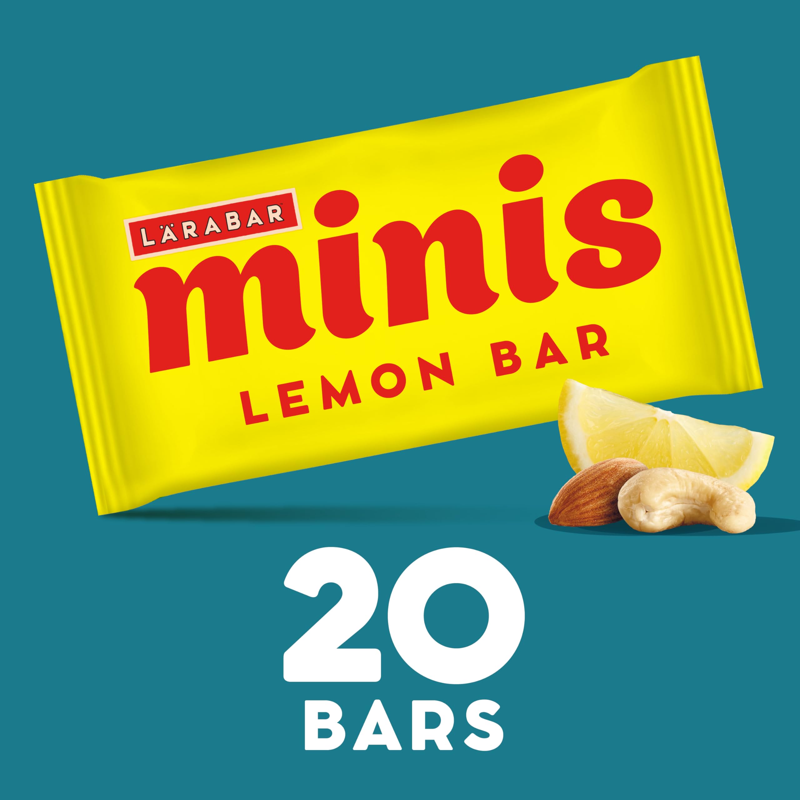 Dates, almonds, and cashews visible in Larabar Minis Lemon Bar.