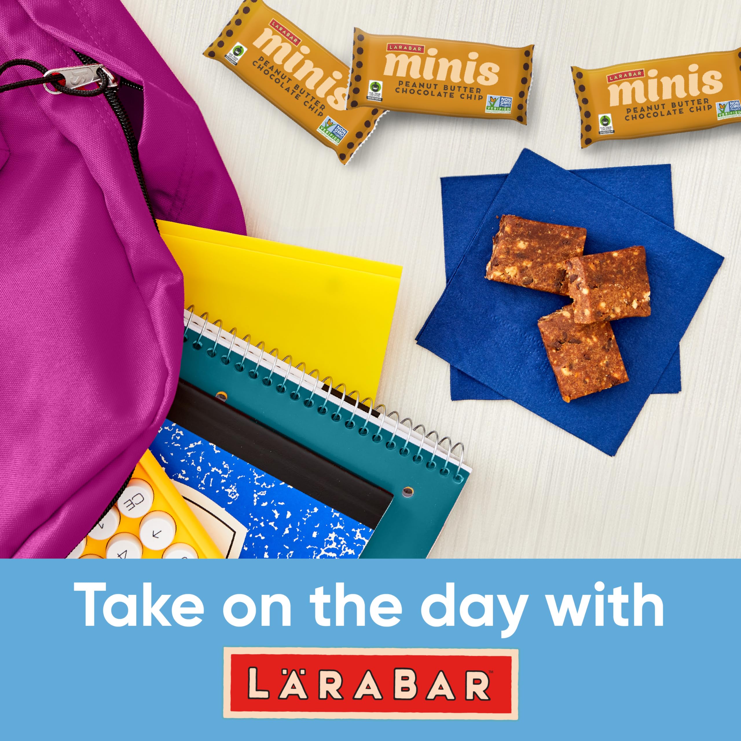 LÄRABAR Minis wrapper close-up, easy to open resealable packaging.