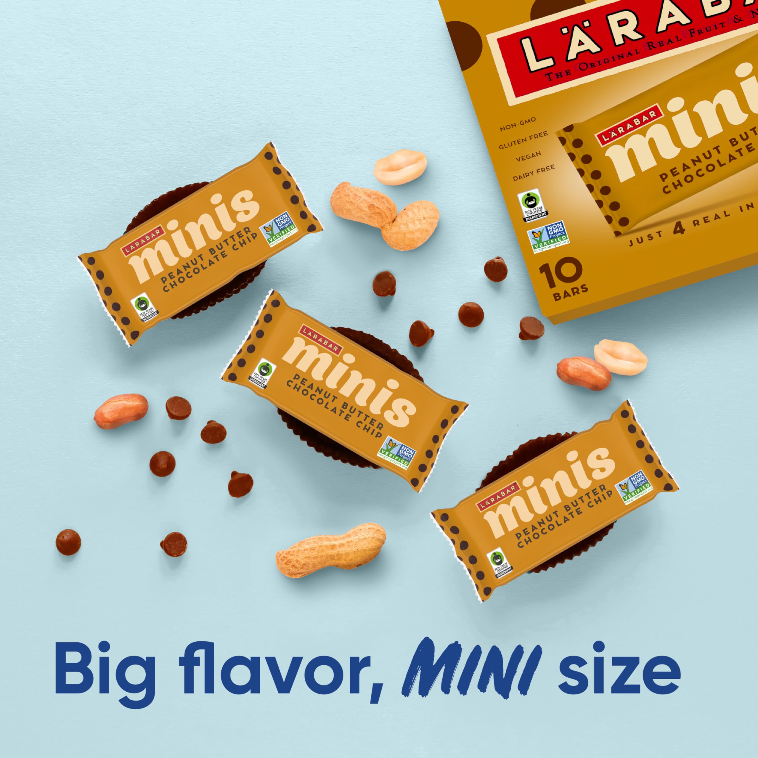 LÄRABAR Minis sea salt crystals on bar surface for balanced bite.