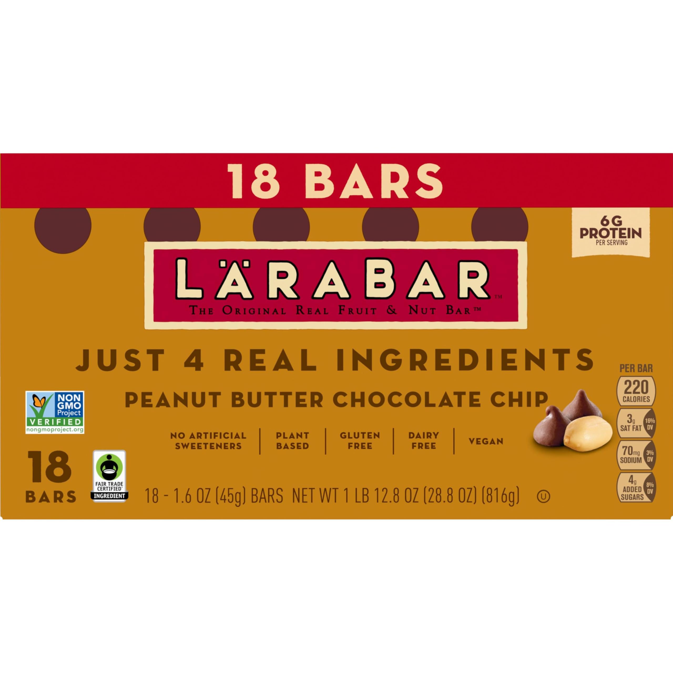 LÄRABAR bar bite shows chewy texture and chocolate in one bite