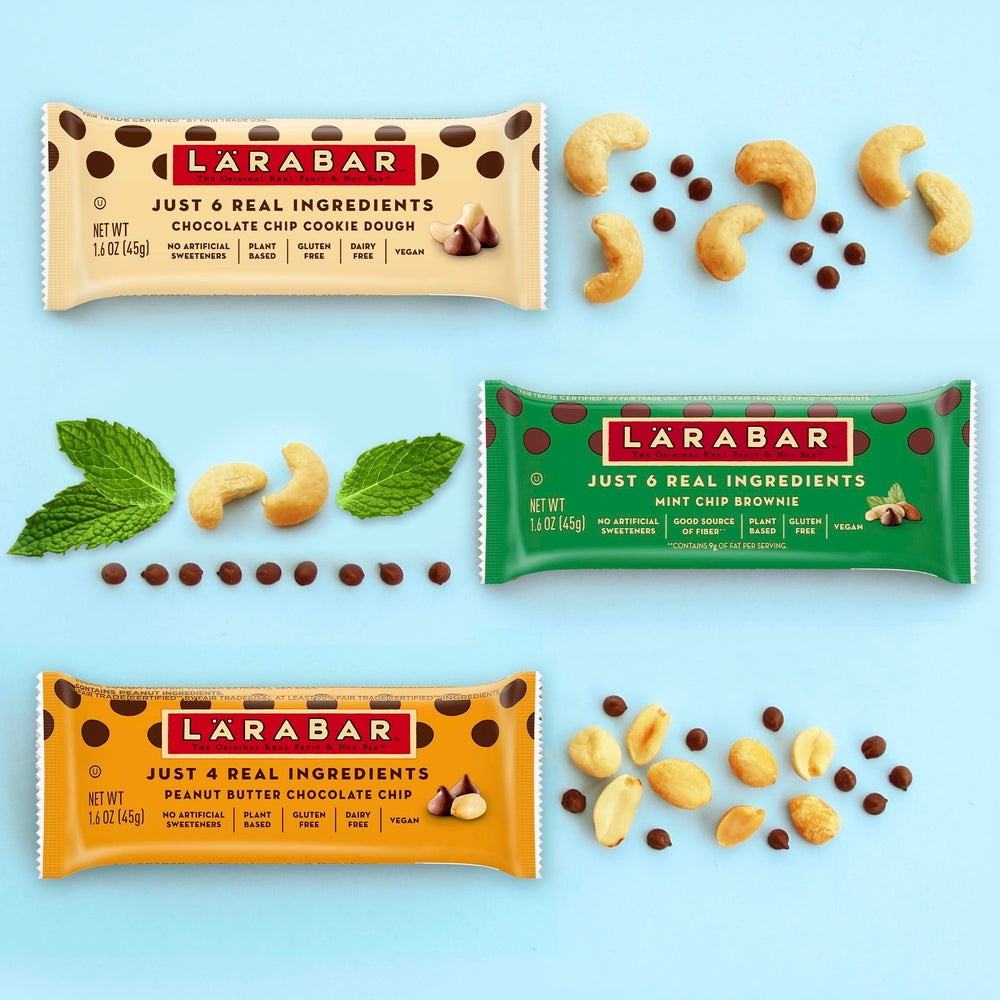LÄRABAR bar in gym bag promotes plant-based, gluten-free snacking.