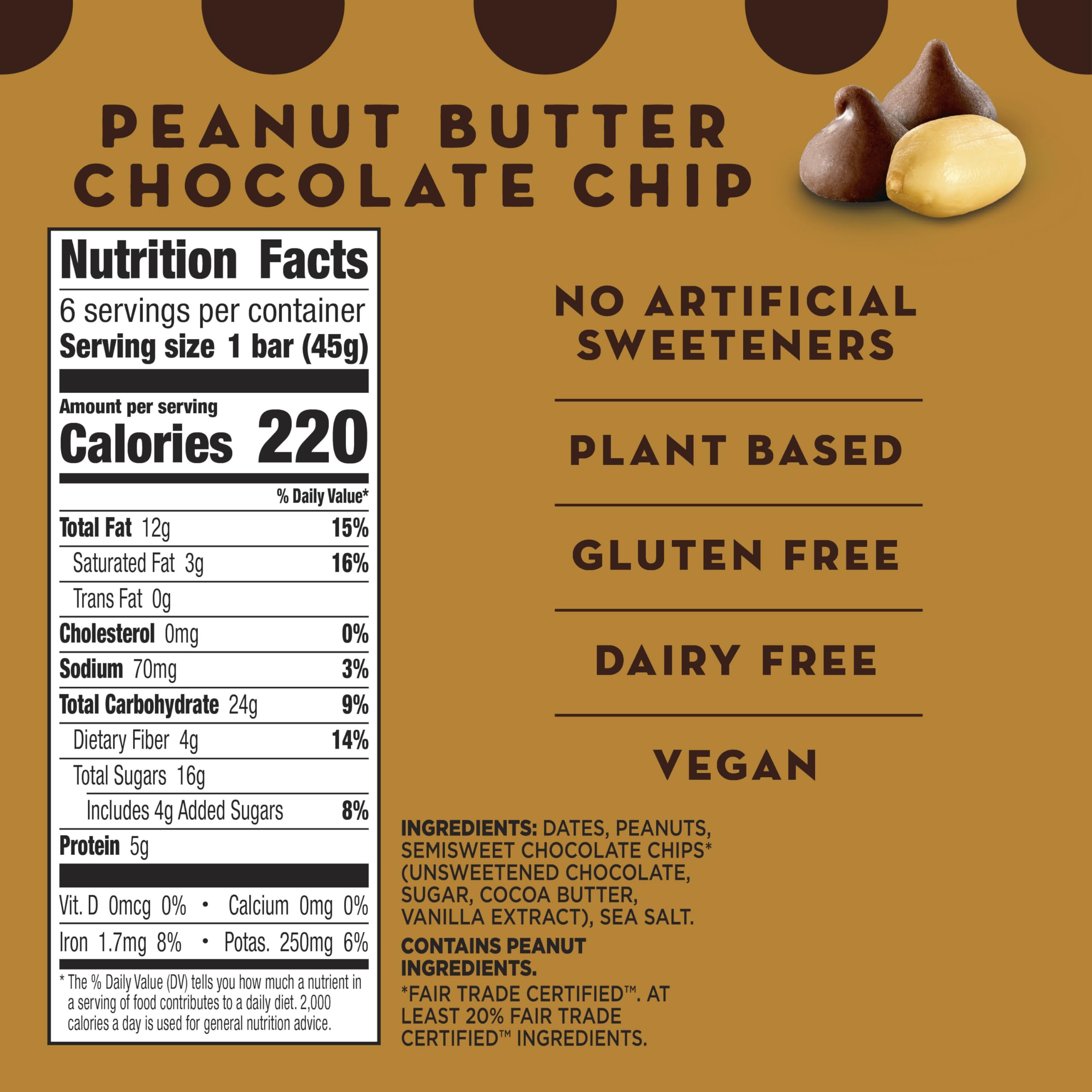 LÄRABAR Peanut Butter Chocolate Chip ingredients close-up for on-the-go nourishment.