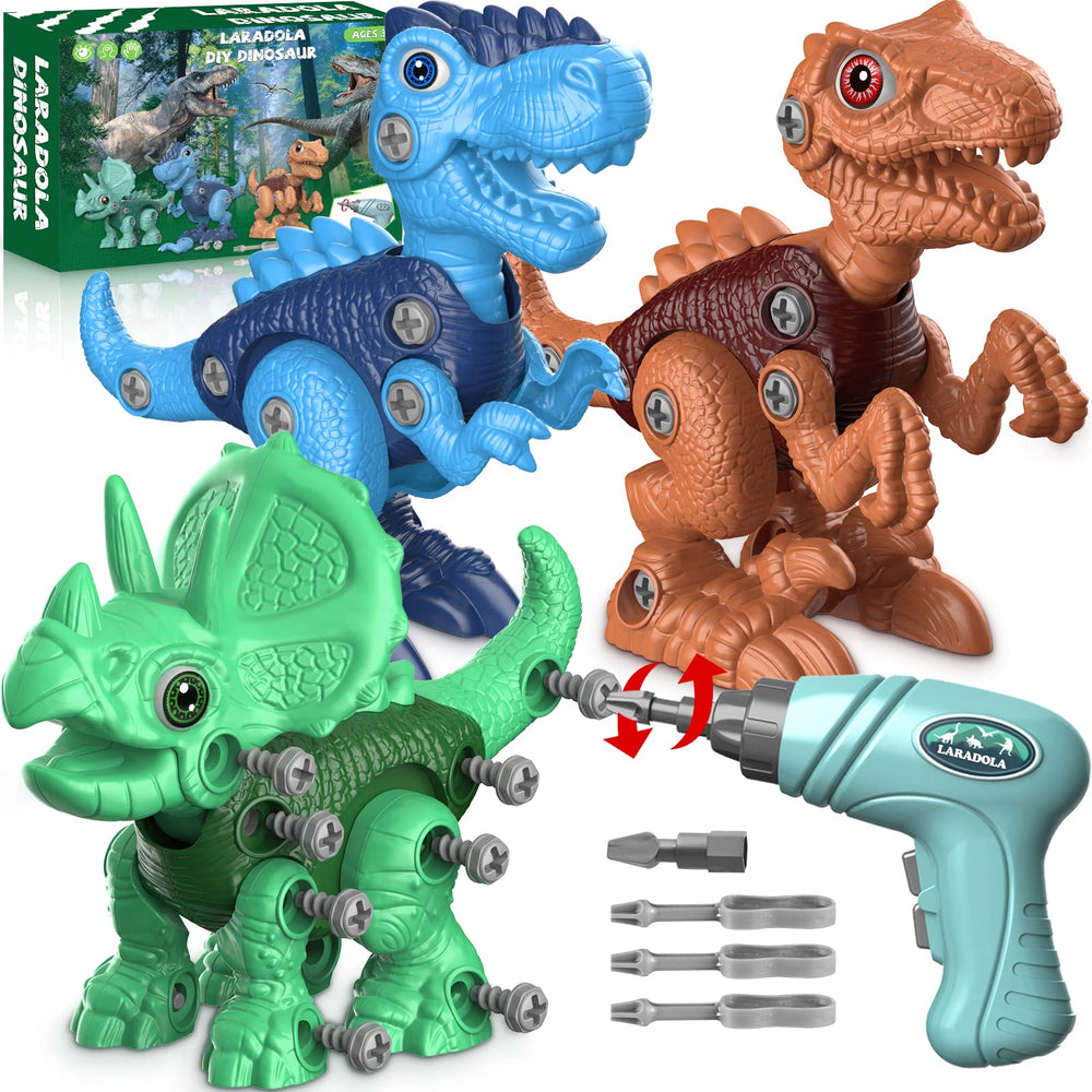 Laradola dinosaur take-apart assembly kit enhances spatial thinking during hands-on play.