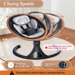 Larex Baby Swing Gray remote control for easy operation