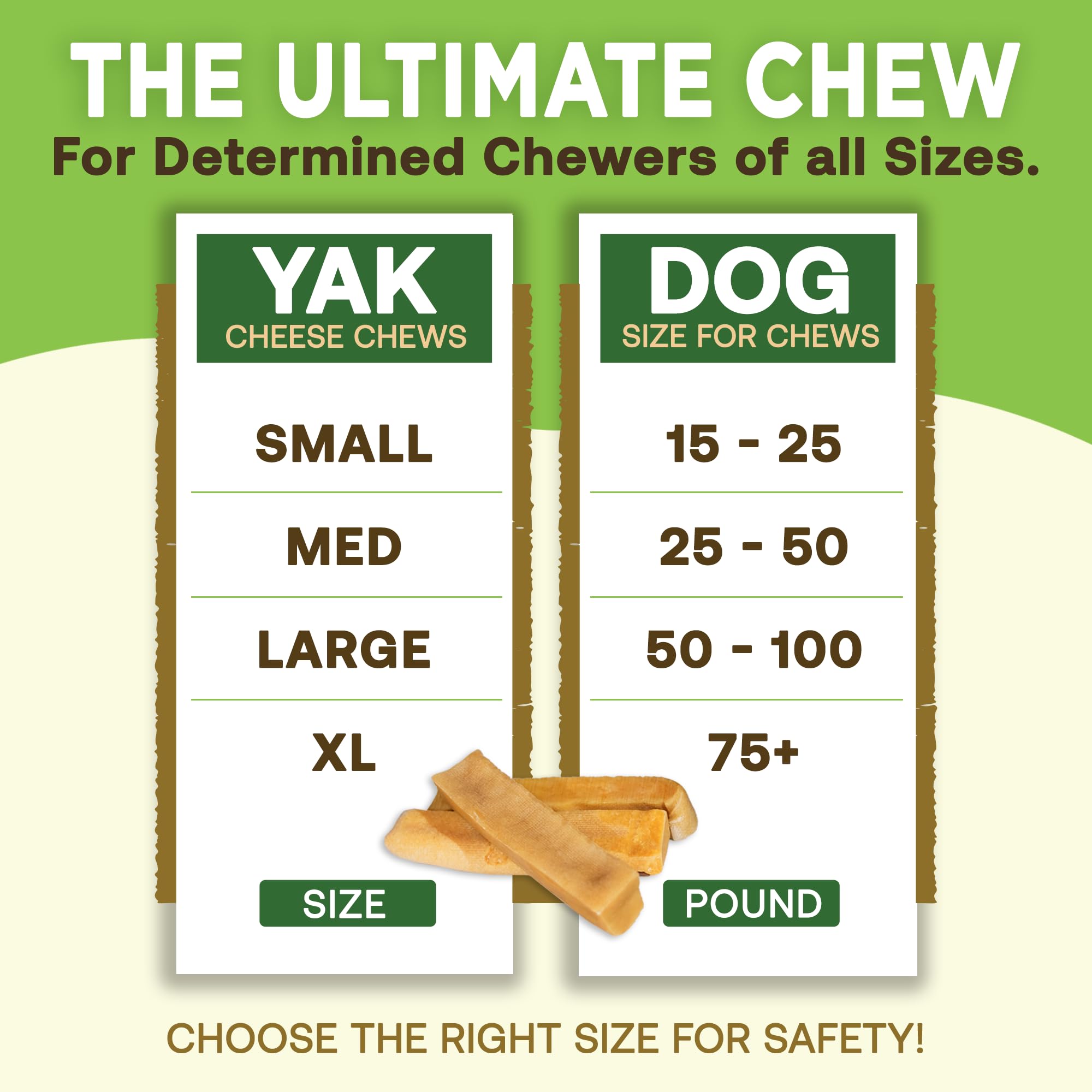 Large-breed yak chew stick showcasing rugged texture for powerful chewers.
