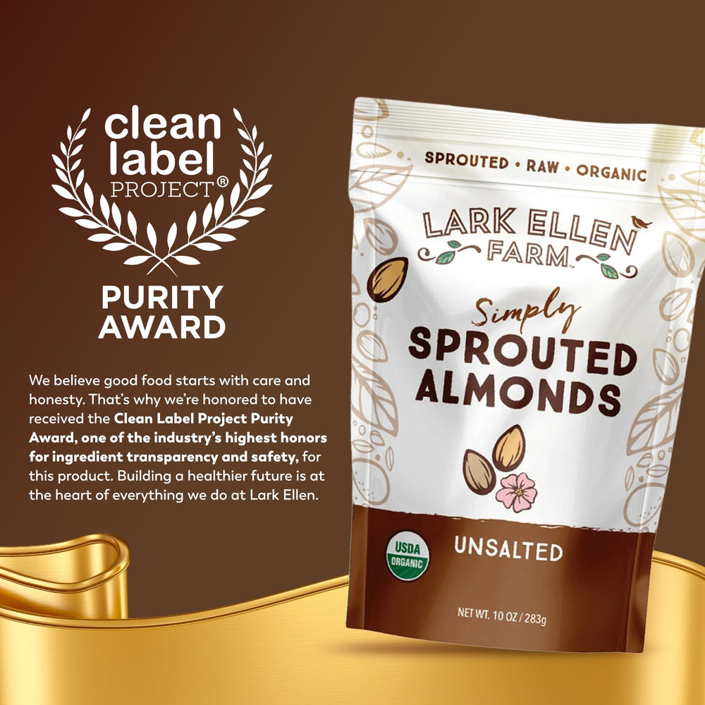 Lark Ellen Farm almonds being poured, showcasing convenient snack option