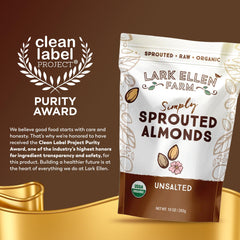 Lark Ellen Farm almonds being poured, showcasing convenient snack option