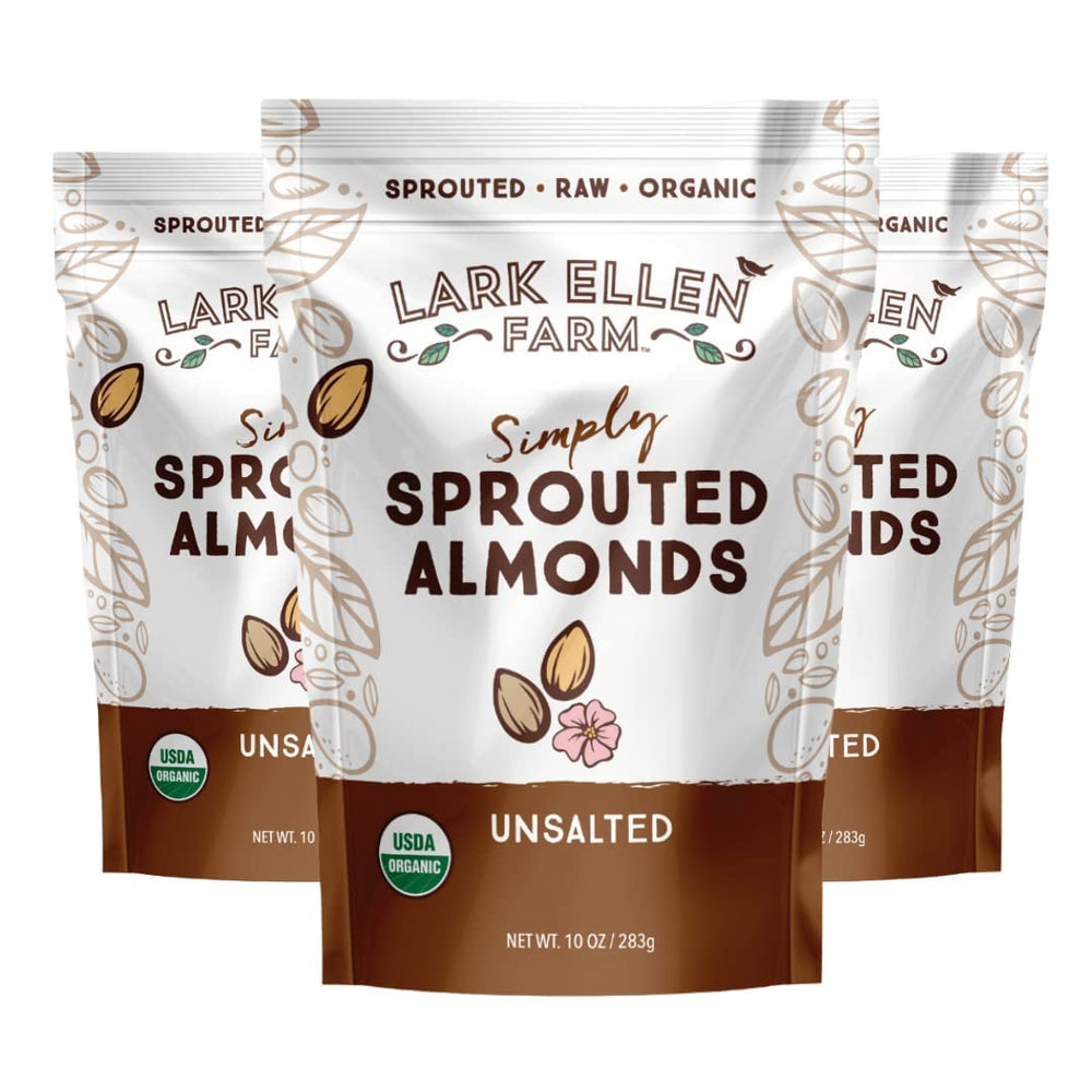 Lark Ellen Farm organic sprouted almonds in resealable bag for fresh snacking