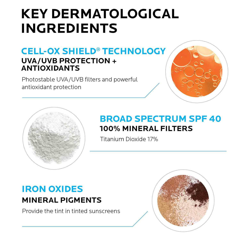 Subtle veil from La Roche-Posay Anthelios tinted mineral sunscreen enhances radiance.